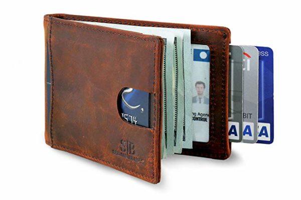 Best Front Pocket: SERMANBRANDS RFID Blocking Slim Bifold Leather Minimalist FrontPocket Wallets for Men with Money Clip without ID Window