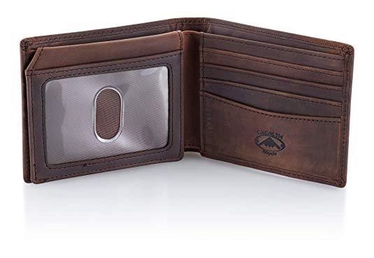 Best with ID Viewer: Stealth Mode Leather Bifold Wallet for Men With ID Window and RFID Blocking