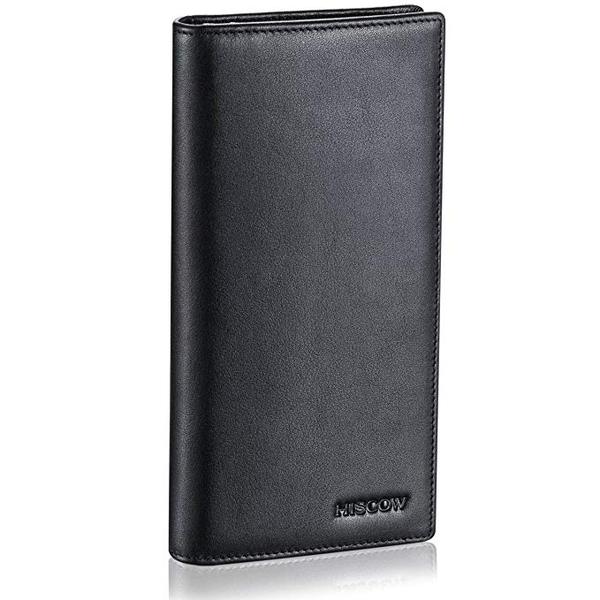 Best Classic: HISCOW Bifold Long Wallet with 15 Credit Card Slots - Italian Calfskin