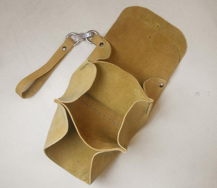Cowhide leather DIY retro folding handbags