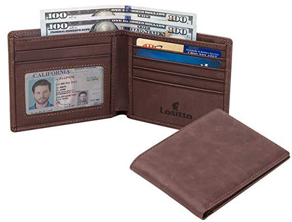 Best for Travel: Lositto Top Crazy Horse Leather Wallet for Men