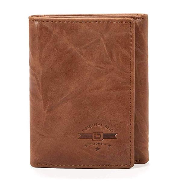 Best Trifold: ID Stronghold RFID Blocking Trifold Crazy Horse Leather Wallet for Men