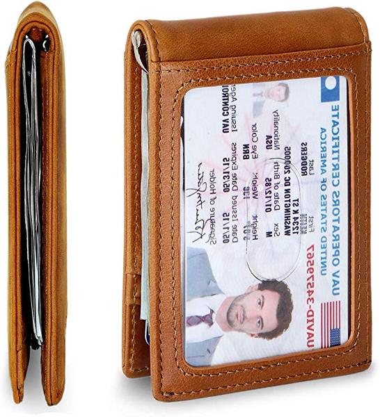Best Bifold with ID Viewer: SERMAN BRANDS Mens Flat Wallet with Money Clip