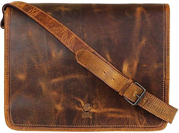 Best Value: Rustic Town Handmade Genuine Leather 15 inch Laptop Messenger Bag