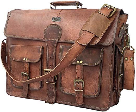 Best Retro: cuero DHK 18 Inch Vintage Handmade Leather Messenger Bag