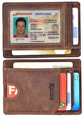 Best Overall: Spiex Slim Leather Wallet with ID Window