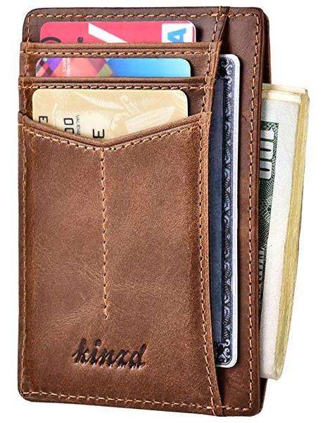 Best Slim: Kinzd Slim Wallet RFID Minimalist Leather Wallet