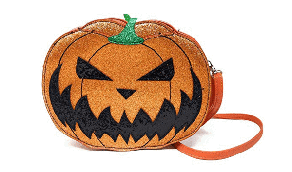 Comeco Halloween Pumpkin Jack O Lantern Glitter Crossbody Bag
