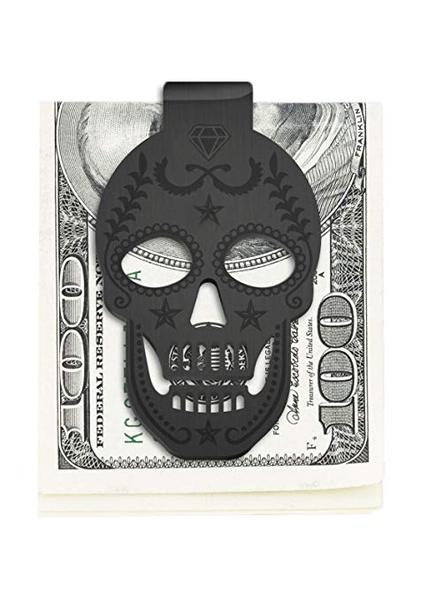 Pars Outdoor Stainless Steel Skull Money Clip Wallet