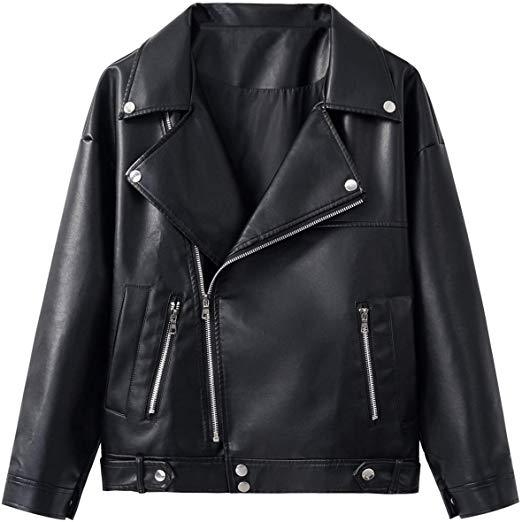 Best Classic: Sungtin Women's Classic Faux Leather Motorcycle Jacket