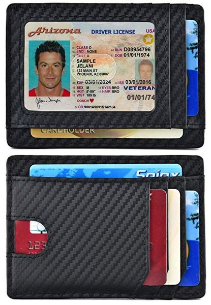 Best Carbon Fiber: Spiex Slim Wallet Front Pocket Minimalist Card Holder