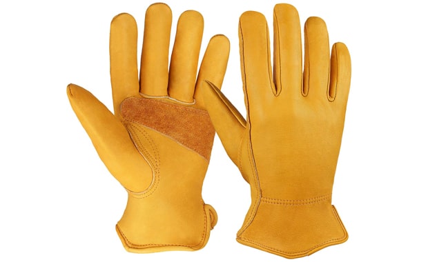 OZERO Flex Grip Leather Work Gloves
