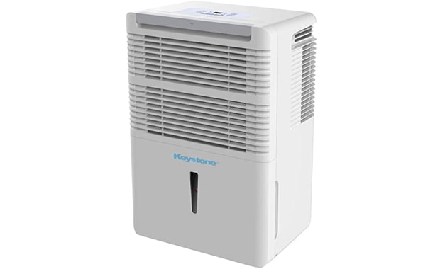 Keystone White High-Efficiency 50-Pint Dehumidifier with Electronic Controls