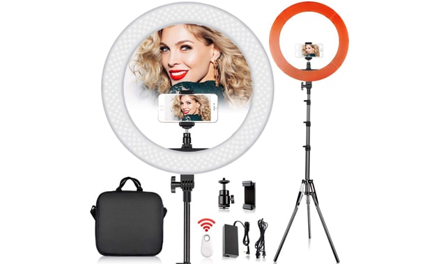 FOSITAN LED Ring Light with 2M Stand for Phone and Camera