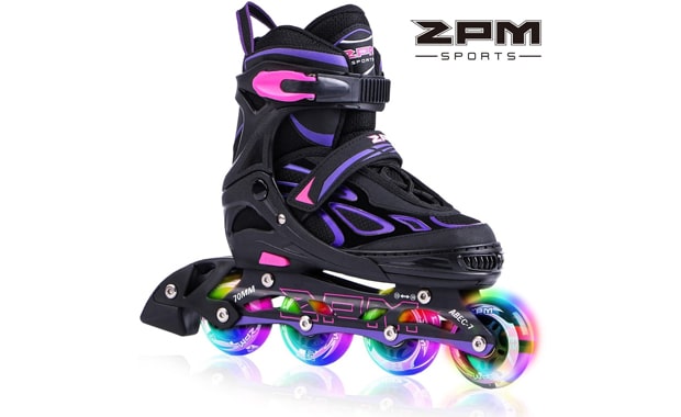 2PM SPORTS Vinal Girls Adjustment Inline Skates-With Light Up Wheels-Beginner 

Skates For Boys and Ladies