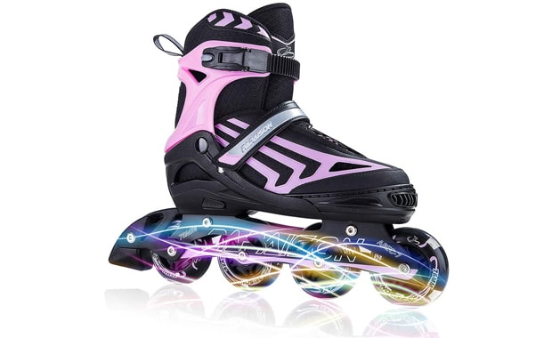 ITurnGlow Adjustable Inline Skates-For Kids and Adults