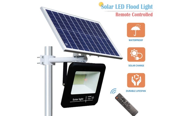 YQL Outdoor 100W LED Solar Flood Light