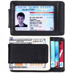 Slim Money Clip Wallet with ID Window